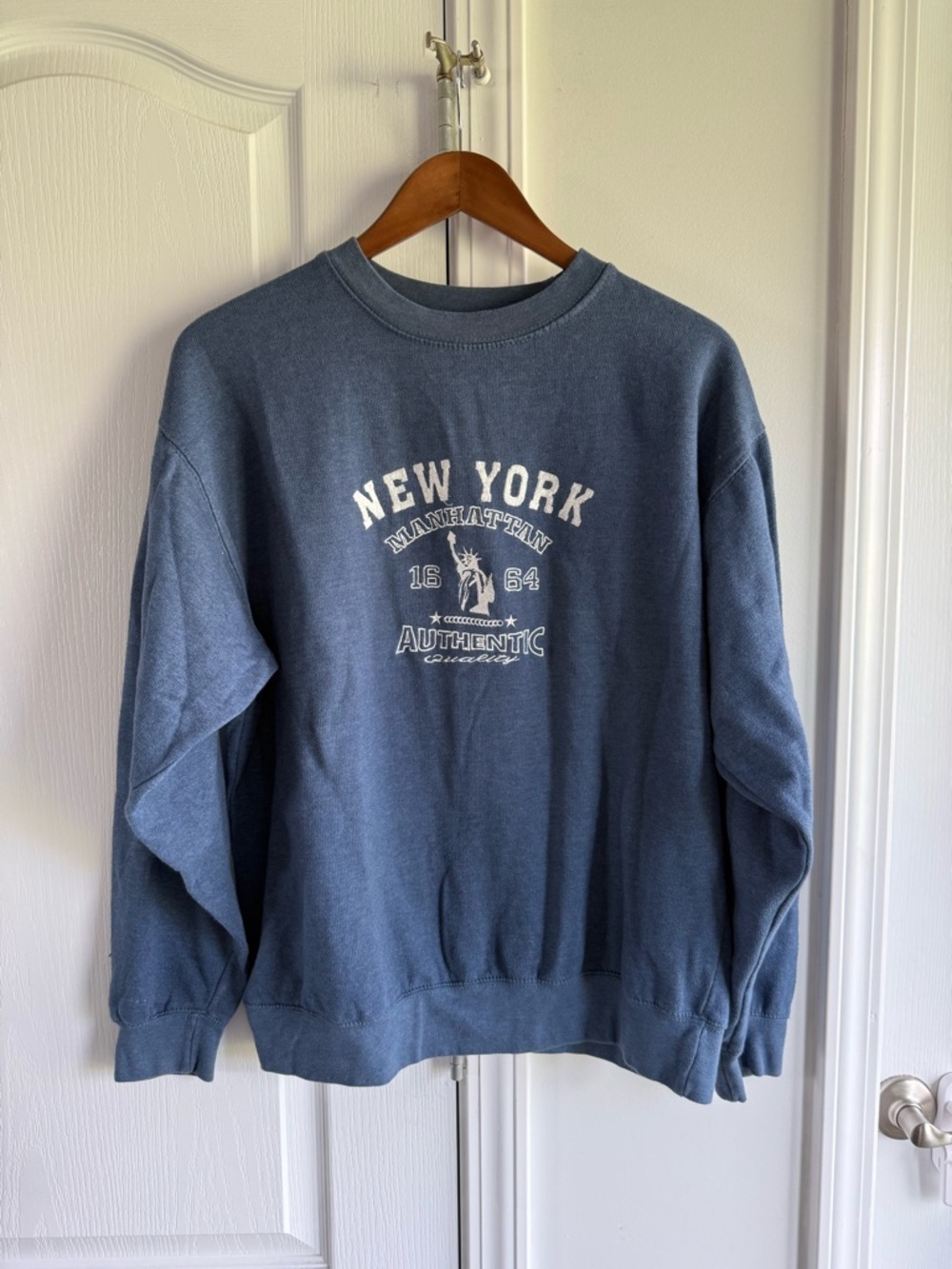 New York embroidered Graphic Crewneck Sweatshirt - Blue size Large